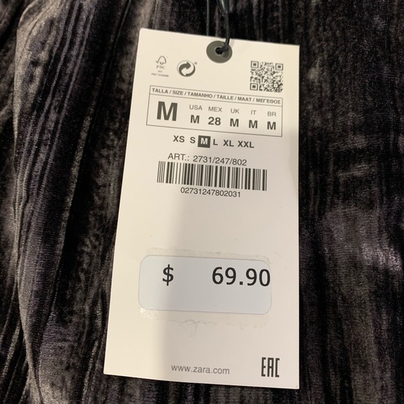 Zara Gray Velvet Pants - Picture 6 of 7